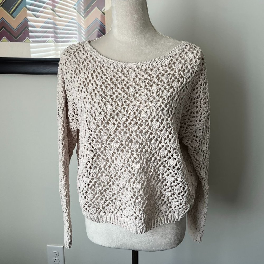 Jessica Simpson Beige Open Weave Sweater M
